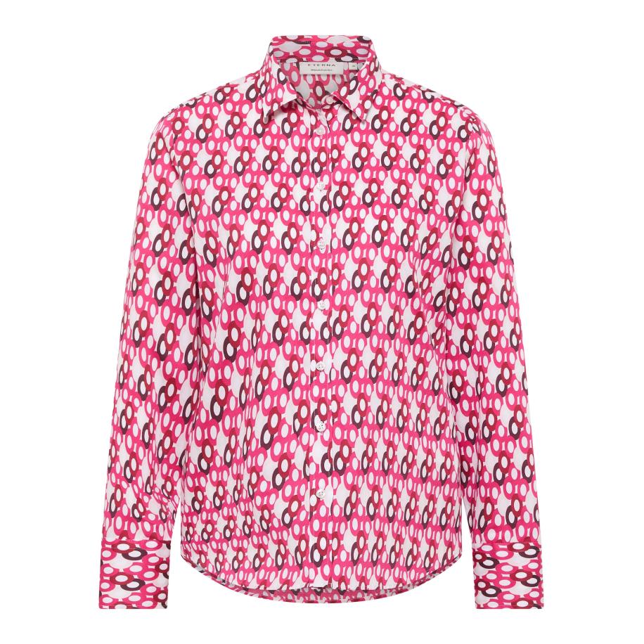 Eterna ETERNA Blouse bessen / lichtroze / rood / wit -