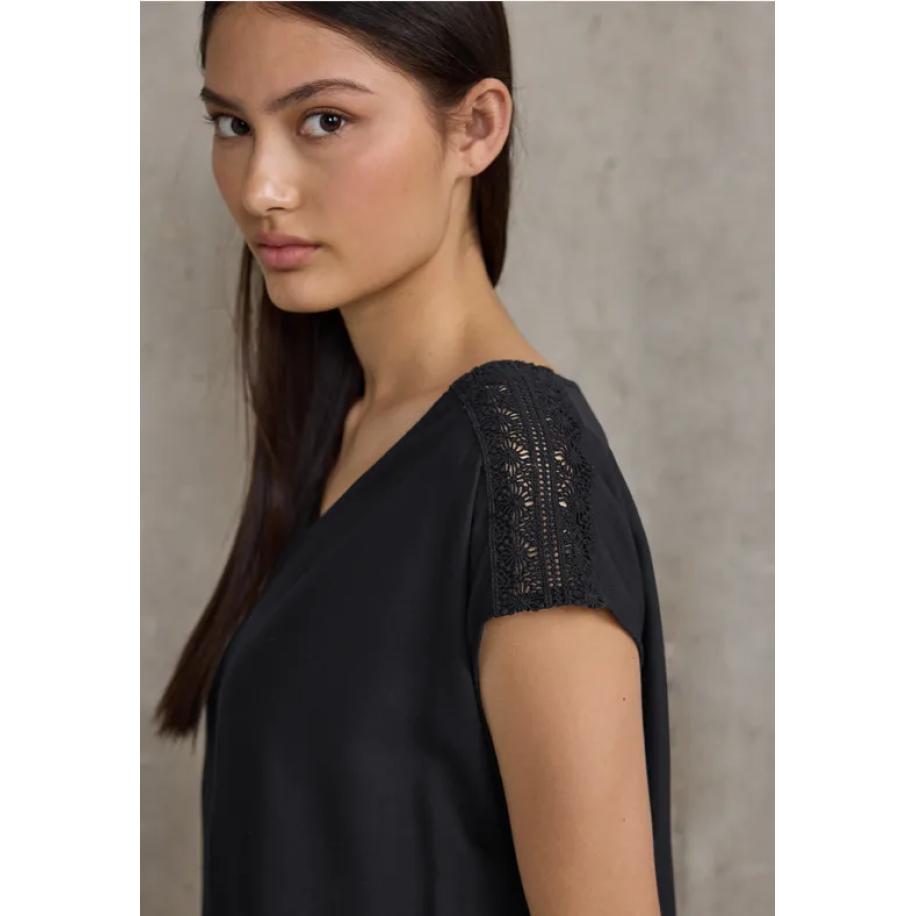 Street One Blouse shirt met kant Zwart