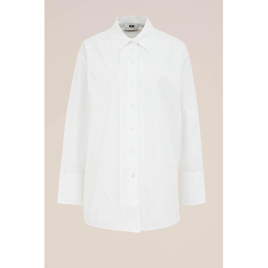WE Studio dames oversized blouse - THE TUXEDO BLOUSE - Oversized - Wit - Biologisch katoen - Maat: XL Wit
