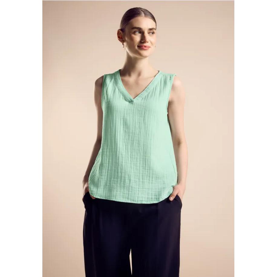 Street One Mouwloze blouse Groen