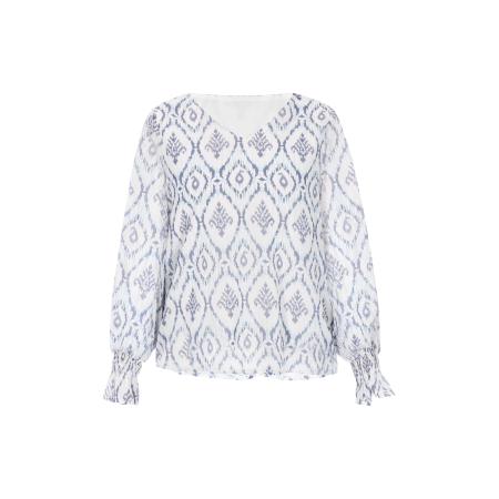 Gaya Gaya Blouse Fashion Look saffier / lichtblauw / wit