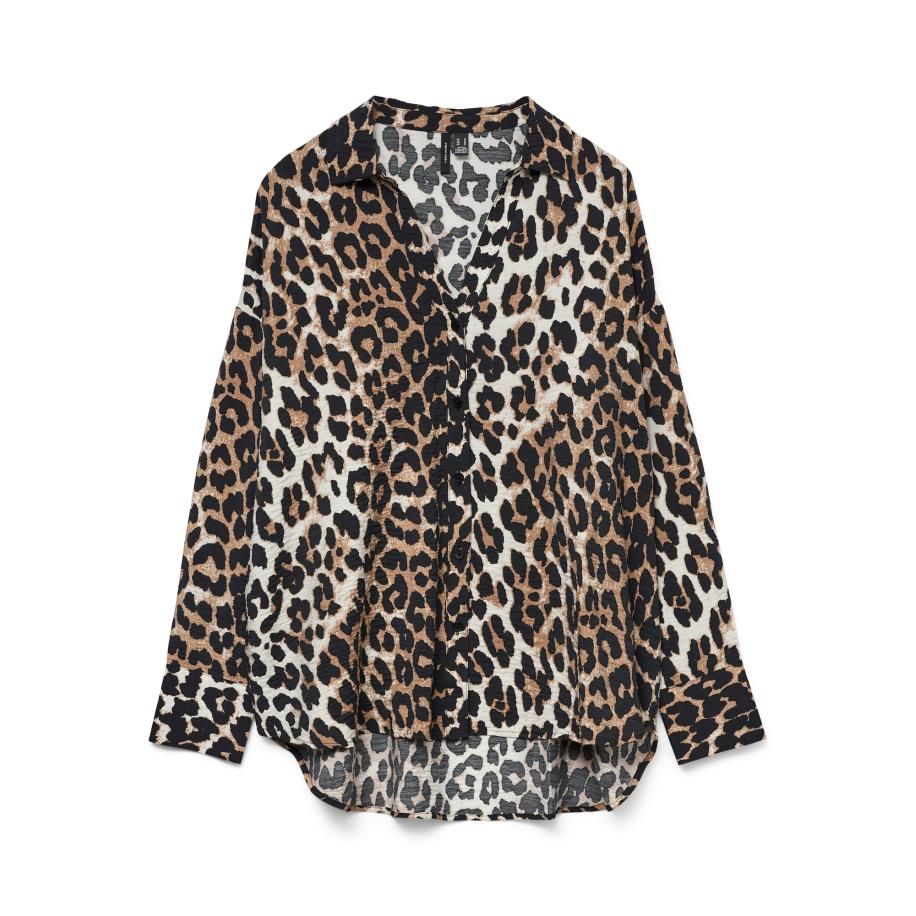 Vero Moda VERO MODA Blouse VMJosie crème / lichtbruin / zwart -