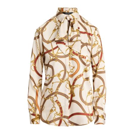 Lauren Ralph Lauren Lauren Ralph Lauren Blouse KRISTY crème / brokaat / goudgeel / vuurrood