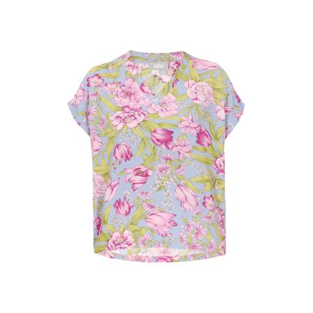 FELIPA FELIPA Blouse Fashion Look lichtblauw / olijfgroen / pink / rosa