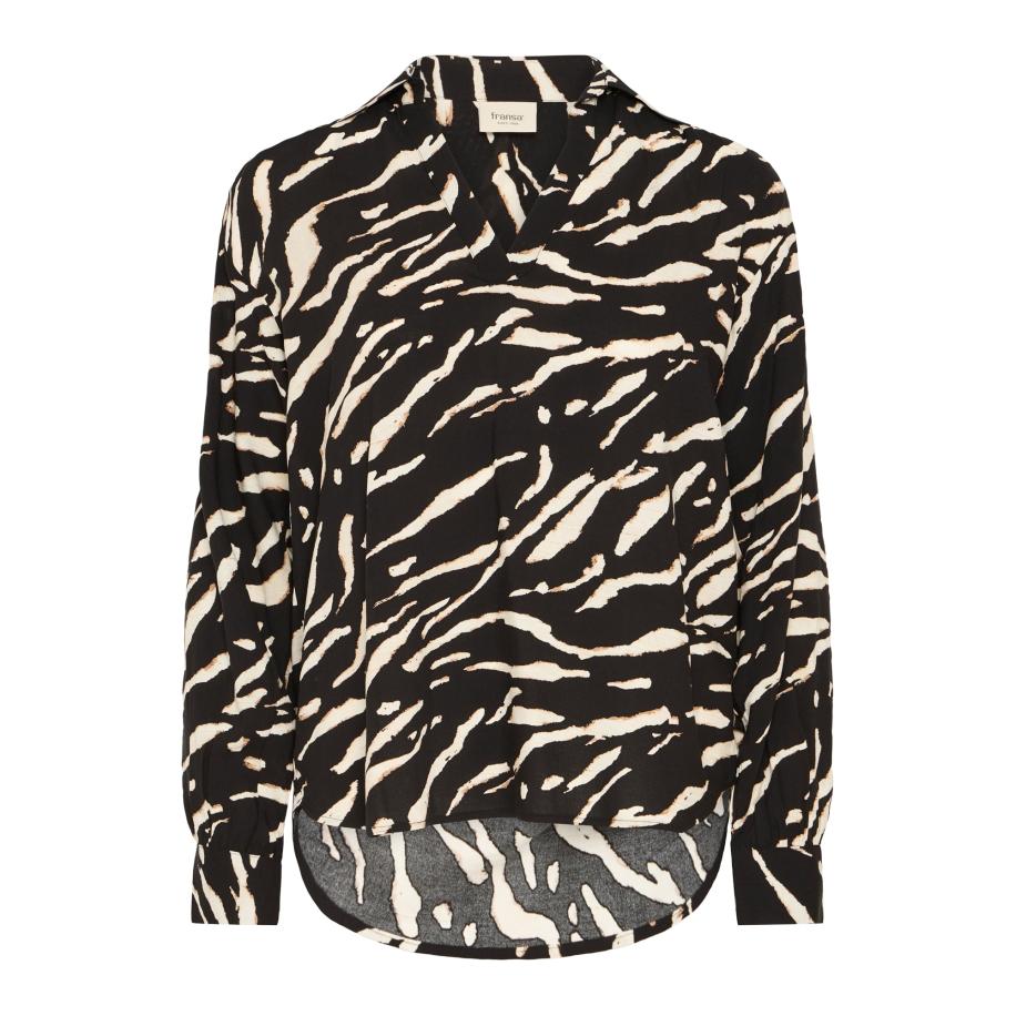 Fransa Fransa Blouse FRFlowy beige / ivoor / zwart -