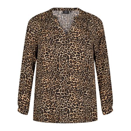 Zizzi Zizzi Blouse Bella bruin / zwart