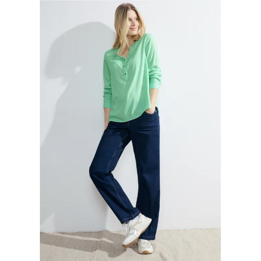 CECIL Gestreepte blouse van viscose Groen