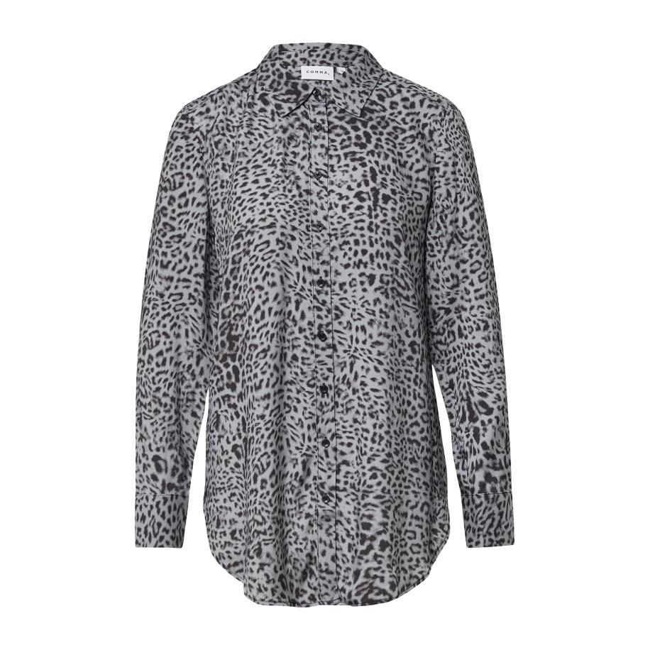Comma COMMA Blouse grijs / zwart -