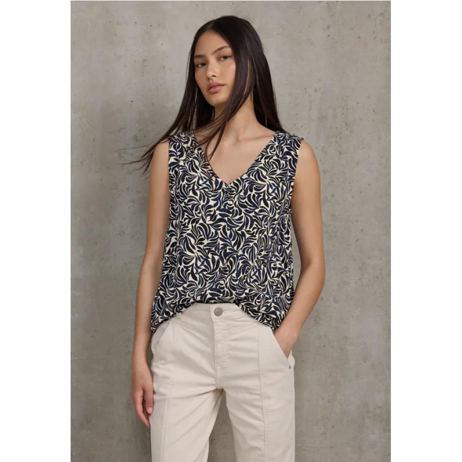 Street One Gedessineerde blouse top Bruin