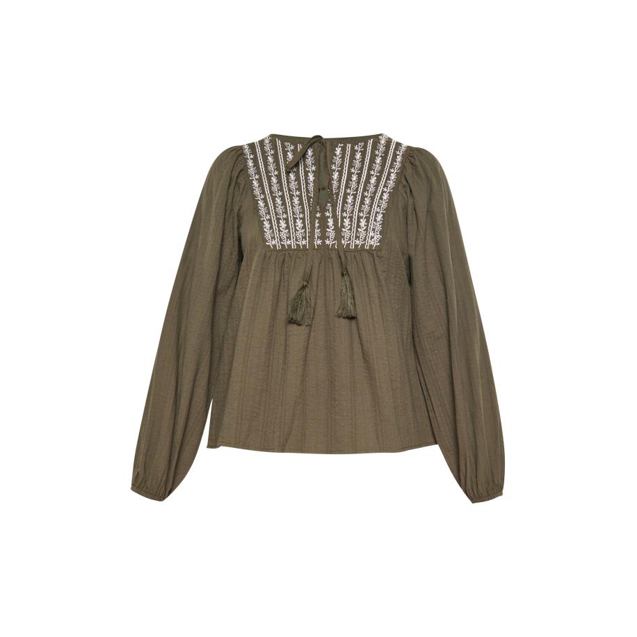 Gaya Gaya Blouse Boho groen / wit -