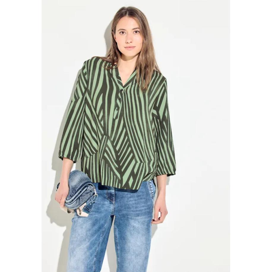 CECIL Blouse met strepen Groen