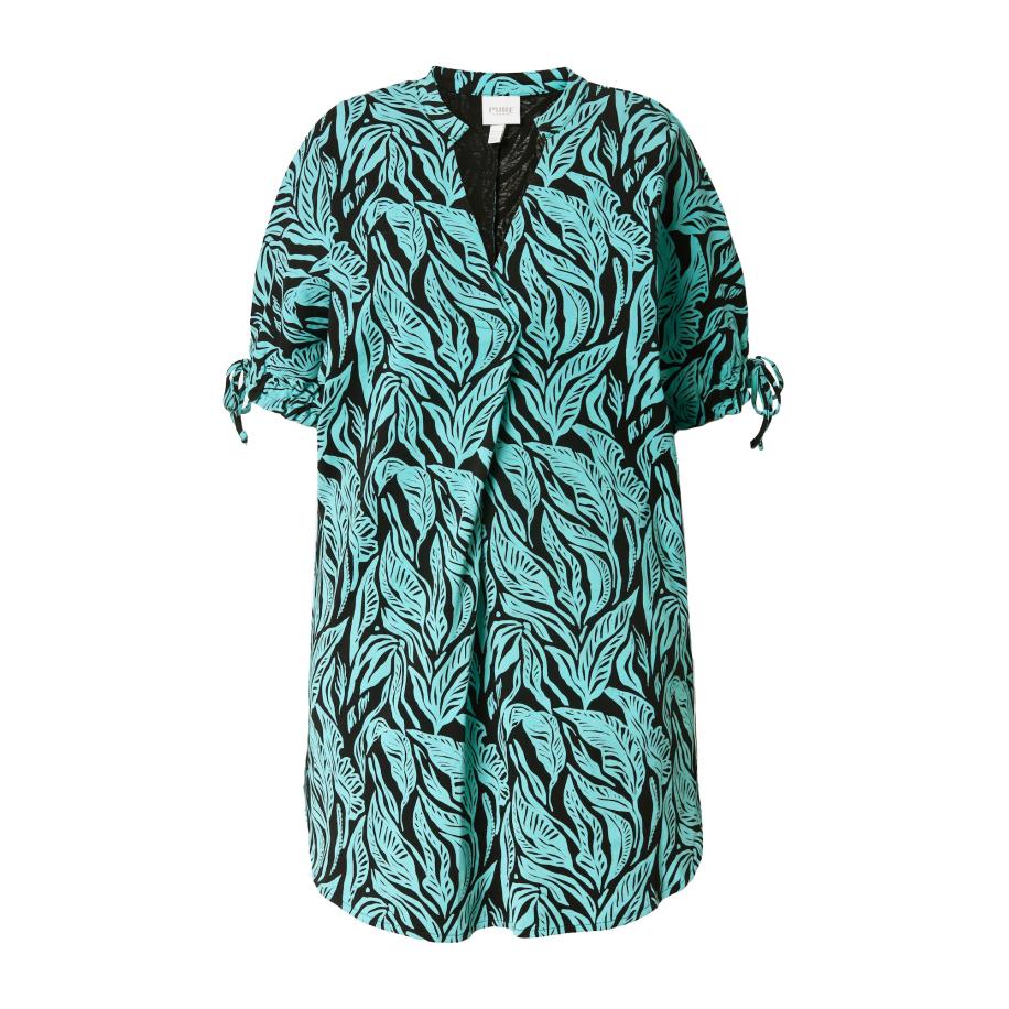 Ulla Popken Ulla Popken Blouse turquoise / zwart -