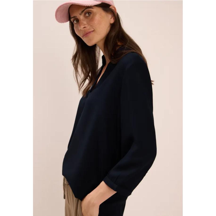 CECIL Blouse in effen kleur Blauw