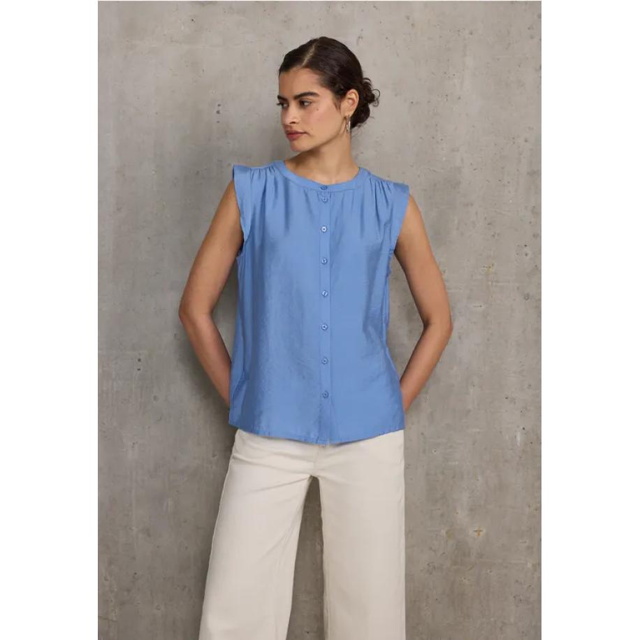 Street One Blousetop met ruches Blauw