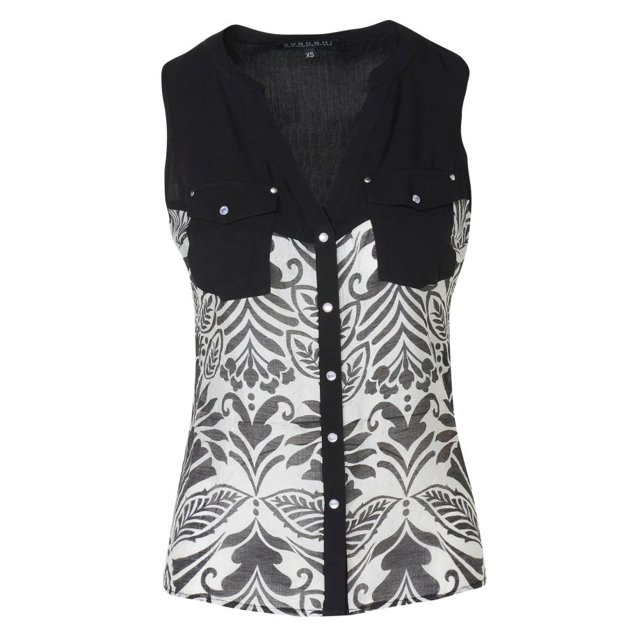 KOROSHI KOROSHI Blouse zwart / wit -