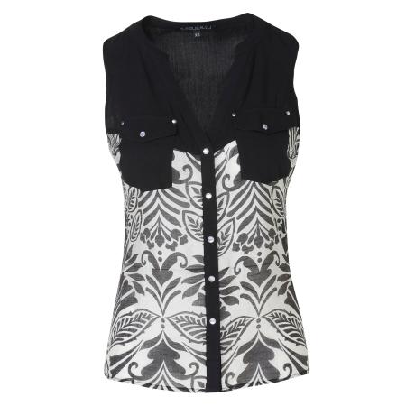 KOROSHI KOROSHI Blouse zwart / wit