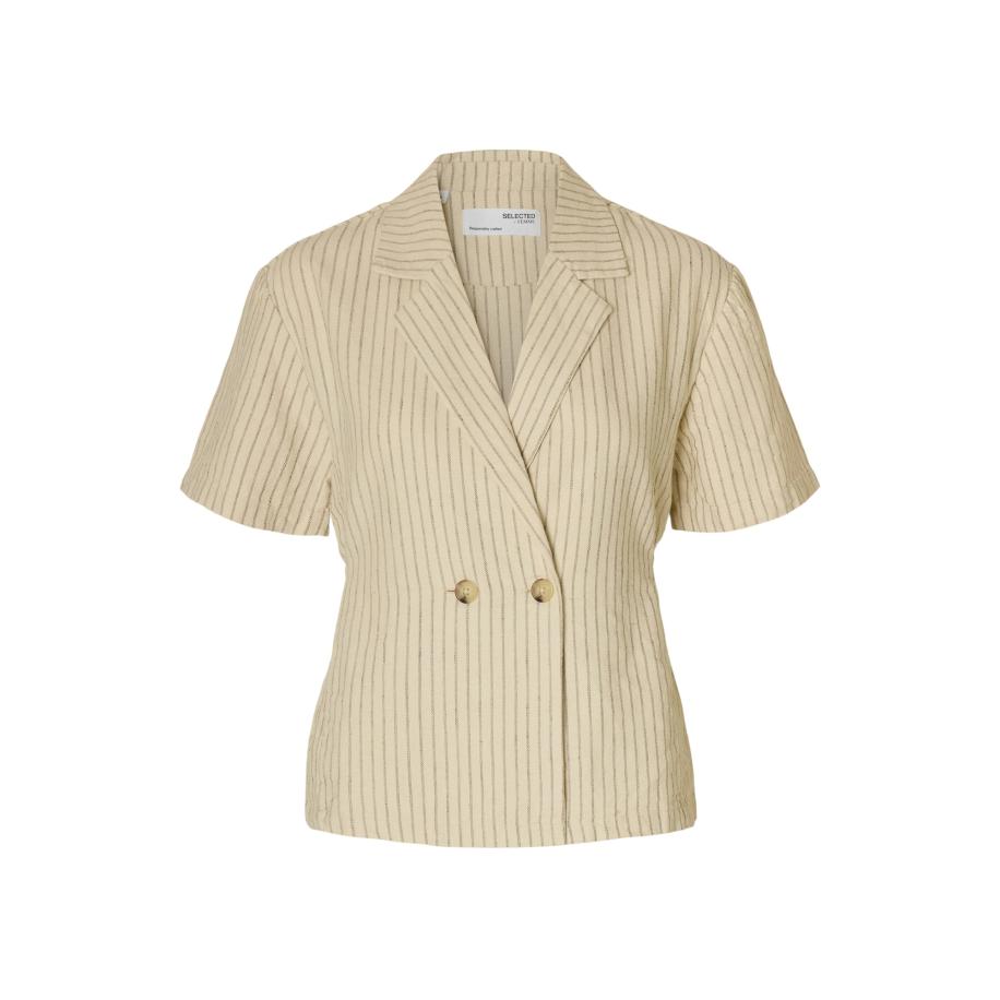 Selected SELECTED Blouse SLFJOHANNE ecru / grijs -