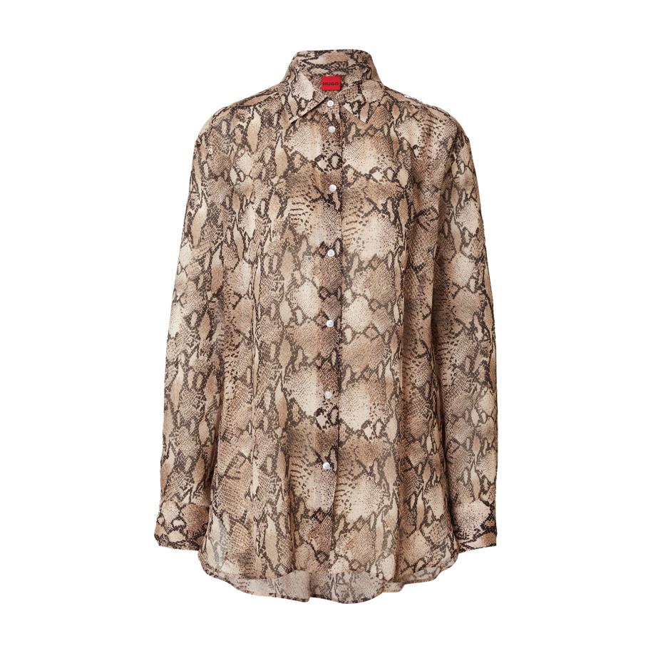 Hugo Boss HUGO Blouse crème / ombergrijs / donkerbruin -