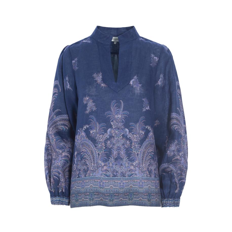 Dea Kudibal Dea Kudibal Blouse Tustidea indigo / donkerblauw / lichtbruin / wit -