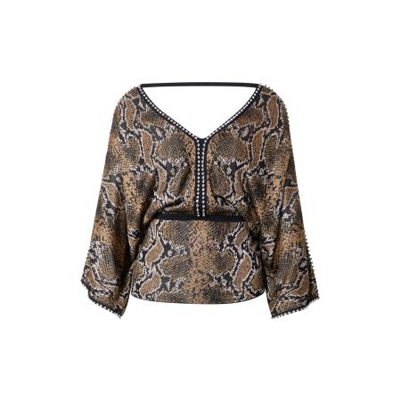 Karen Millen Karen Millen Blouse lichtbruin / zwart / zilver / offwhite