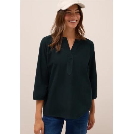 CECIL Corduroy blouse met gespleten hals