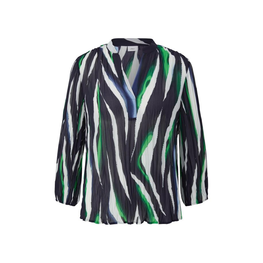 s.Oliver BLACK LABEL Blouse navy / limoen / wit Blauw