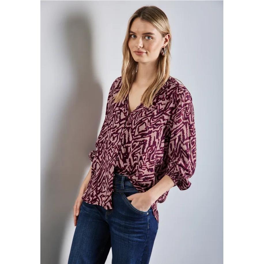Street One Bedrukte blouse Rood