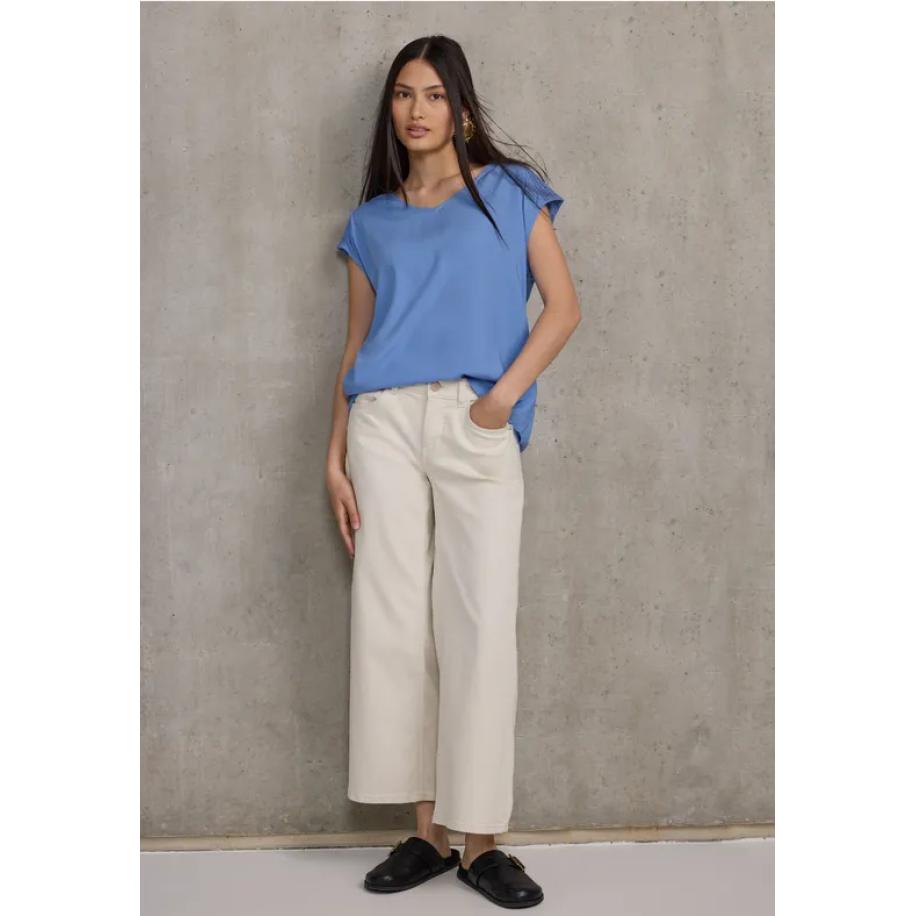 Street One Blouse shirt met kant Blauw