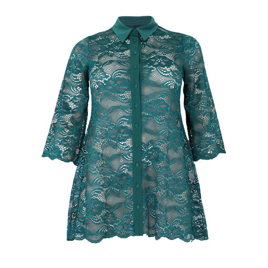 Yoek YOEK Blouse donkergroen -