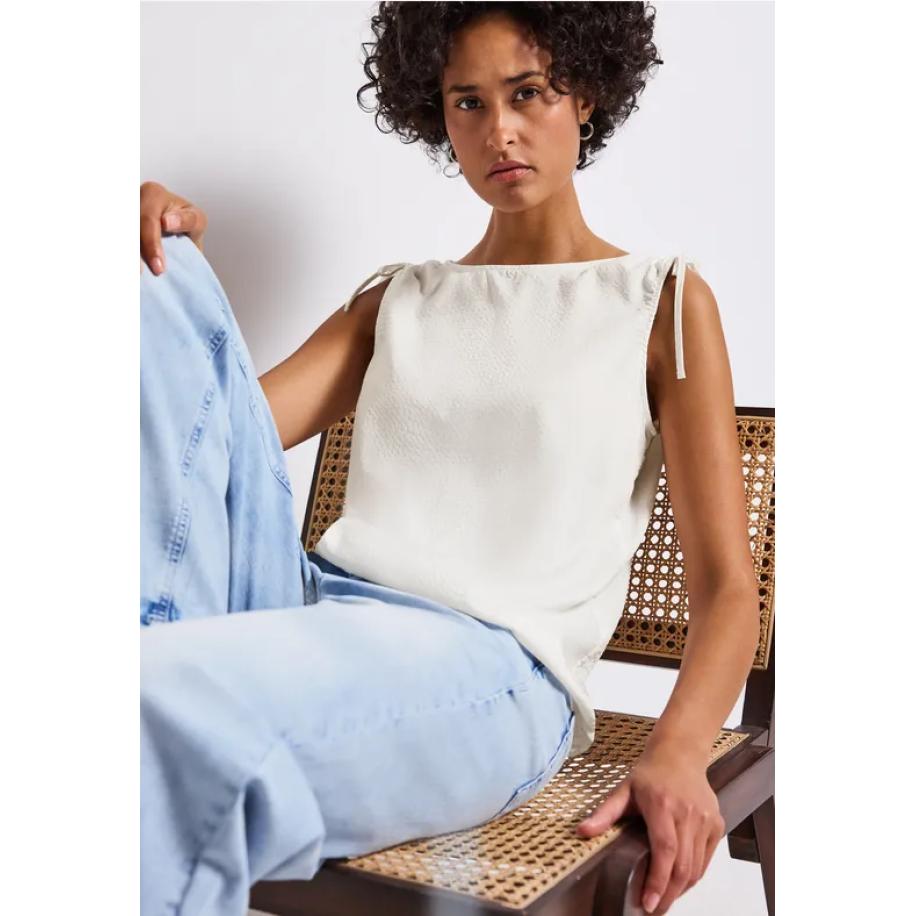 Street One Seersucker blouse top Wit