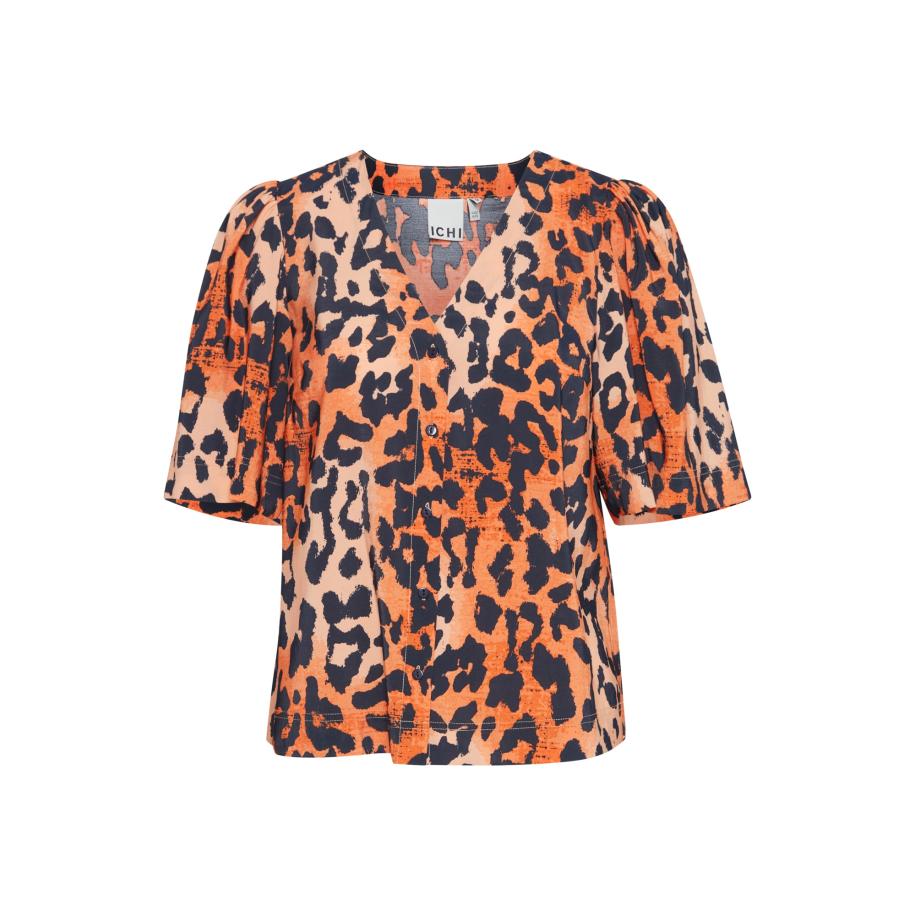 ICHI ICHI Blouse RAMYA oranje / abrikoos / zwart -