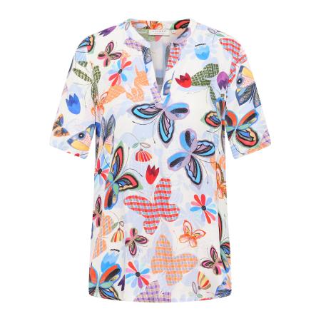 Eterna ETERNA Blouse lichtblauw / sering / oranje / wit