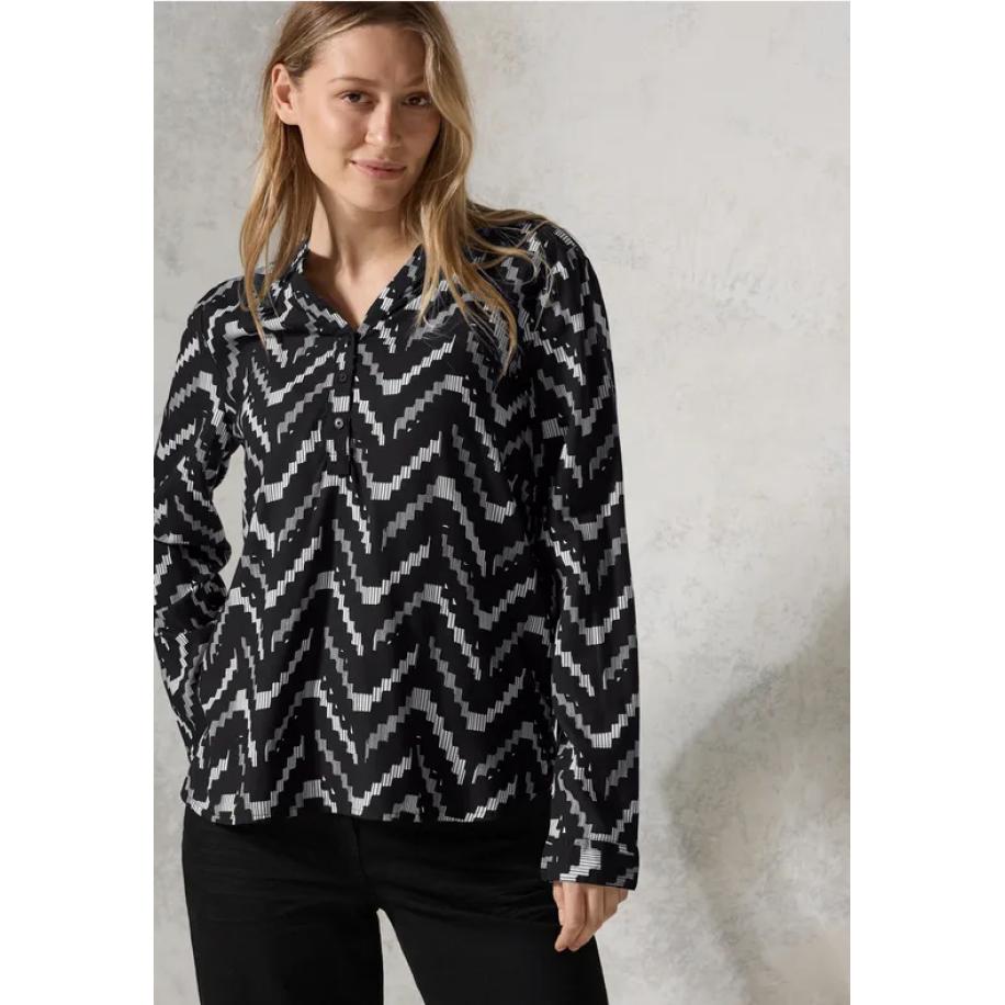 CECIL Bedrukte blouse Zwart