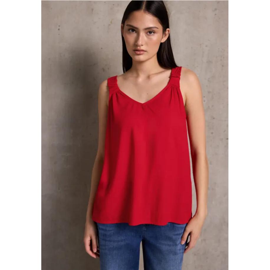 Street One Blouse top met knoopdetail Rood