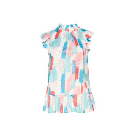 FELIPA FELIPA Blouse Fashion Look hemelsblauw / lichtblauw / rosa / rood