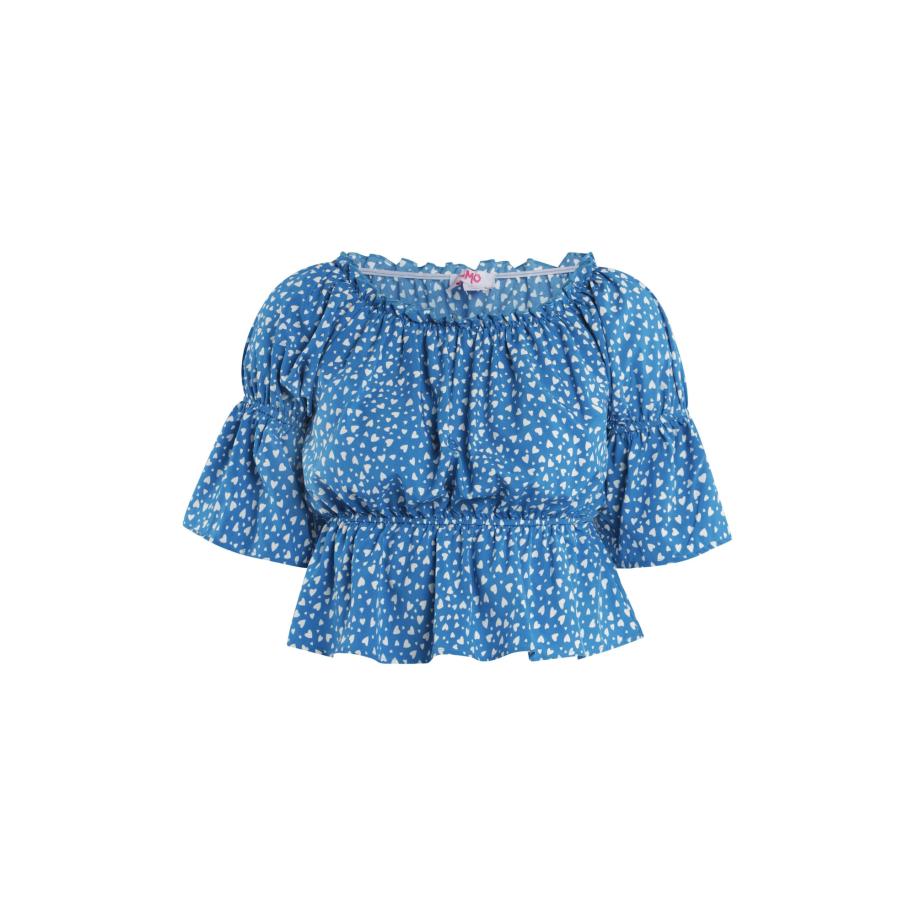 MYMO MYMO Blouse blauw / wit -