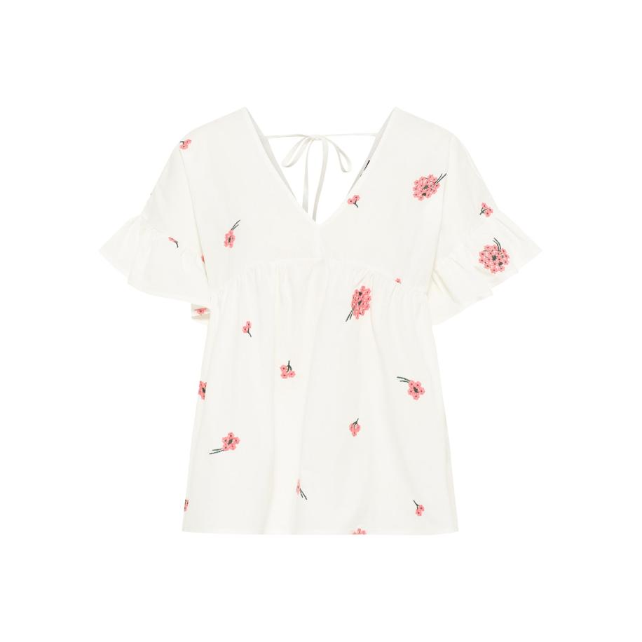 DreiMaster DreiMaster Vintage Blouse groen / rosa / wolwit -