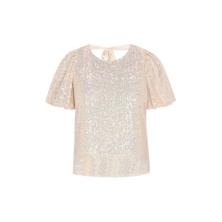 faina Blouse Fashion Look beige / zilver
