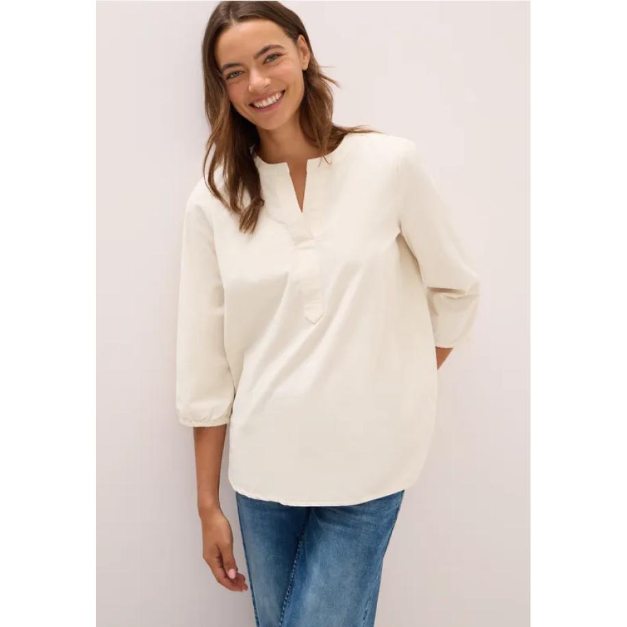 CECIL Corduroy blouse met gespleten hals Bruin