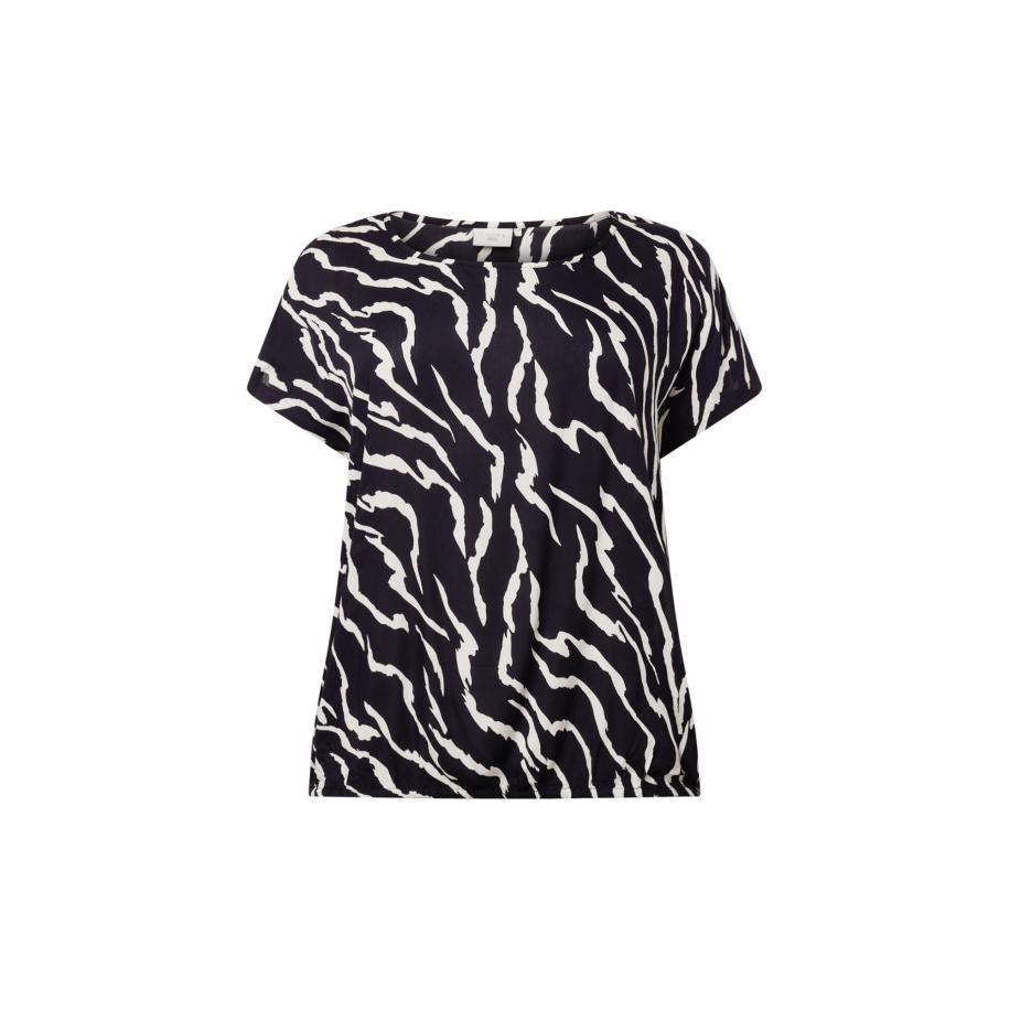 KAFFE CURVE Blouse Sonna Stanley crème / zwart Zwart