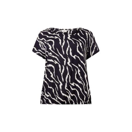 KAFFE CURVE Blouse Sonna Stanley crème / zwart