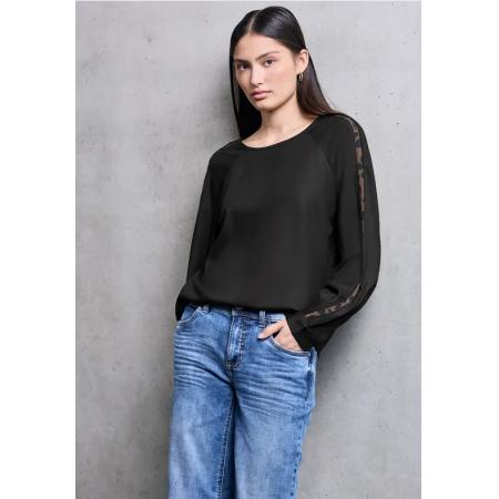Street One Raglan blouse met getapete details