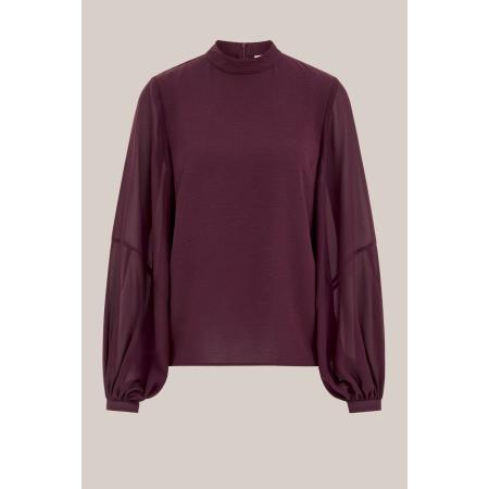 WE Fashion Dames blouse - Relaxed Fit - Aubergine - Maat: S