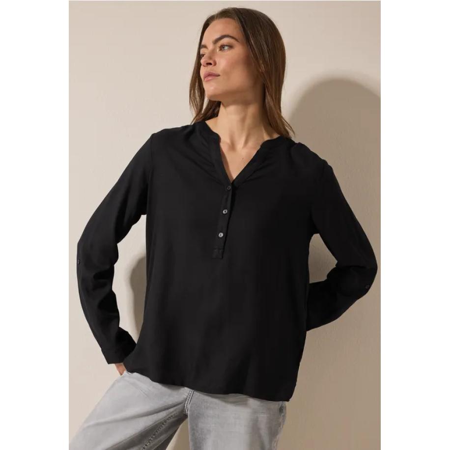CECIL Blouse in effen kleur Zwart