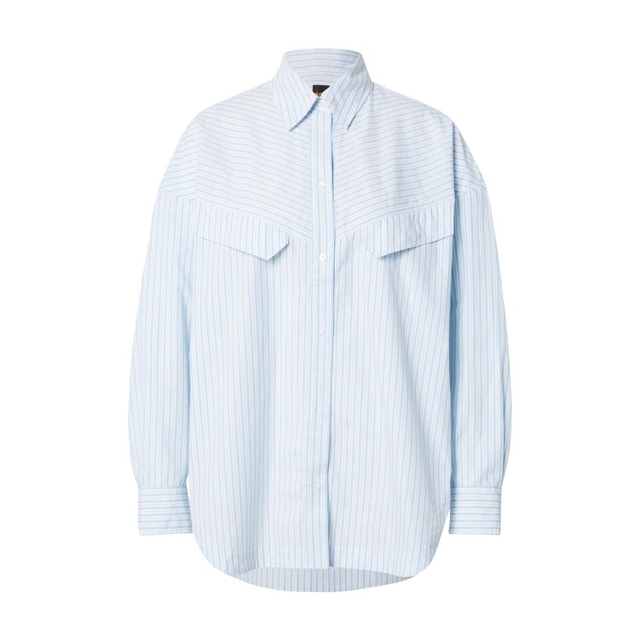 Hugo Boss BOSS Blouse C_Bostaffa_1 lichtblauw / wit -
