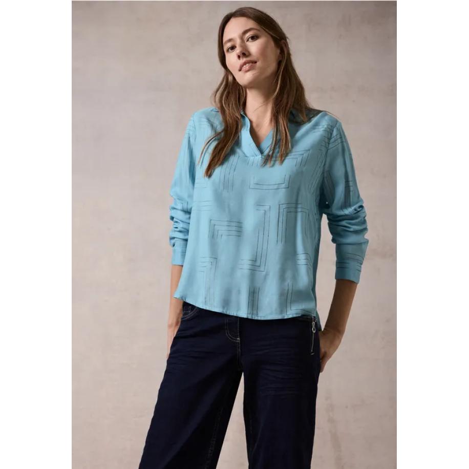 CECIL Blouse met folieprint Blauw