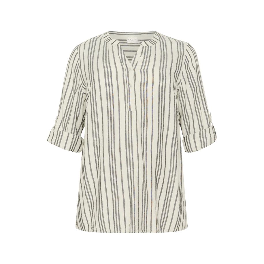 KAFFE CURVE Blouse Mille beige / donkergrijs Bruin