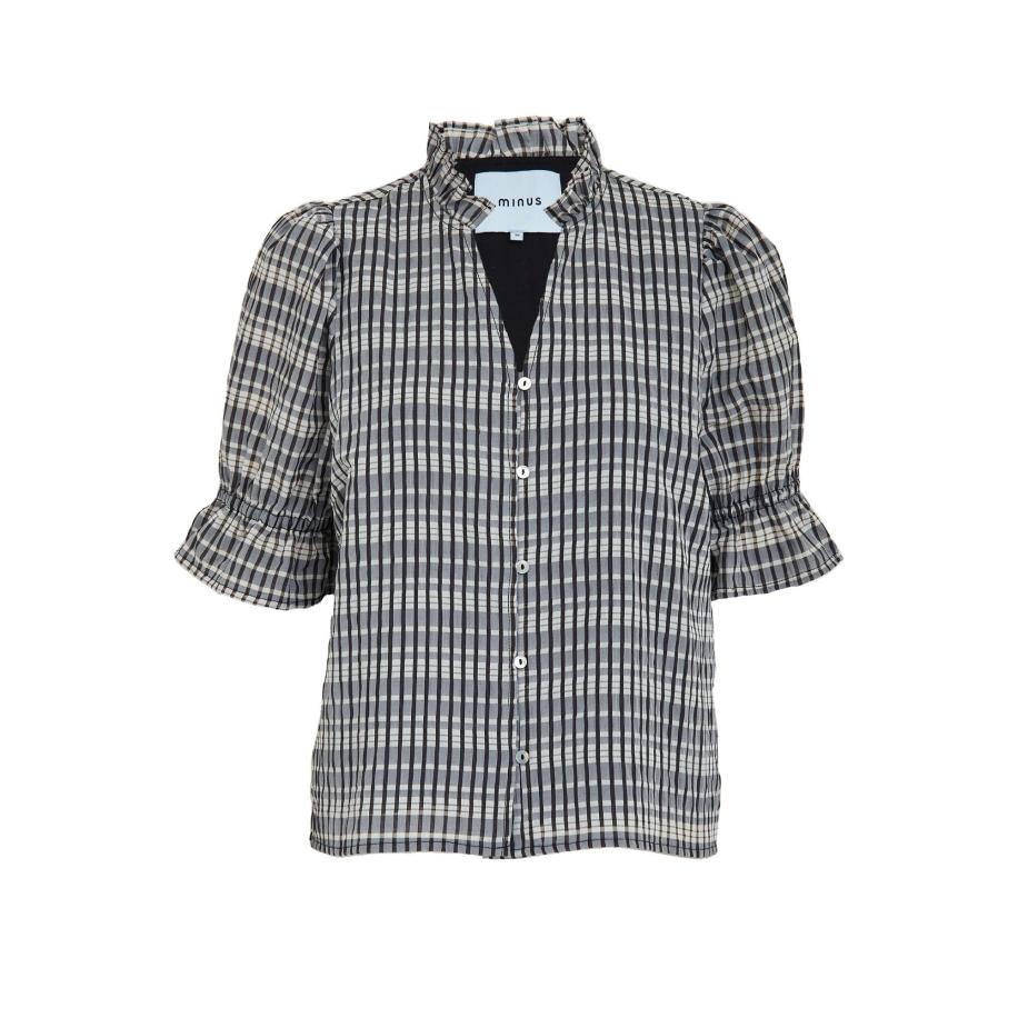 Minus minus Blouse Vendia 2 beige / grijs / zwart -