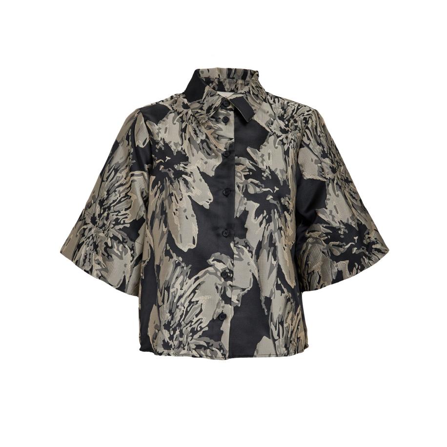 Peppercorn Blouse Ivy taupe / zwart Zwart