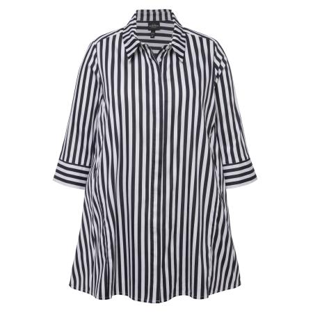 Ulla Popken Ulla Popken Blouse nachtblauw / wit